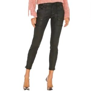 Joie Women's Park Skinny B Zipper Pants Women’s Black Coated Denim Size 27